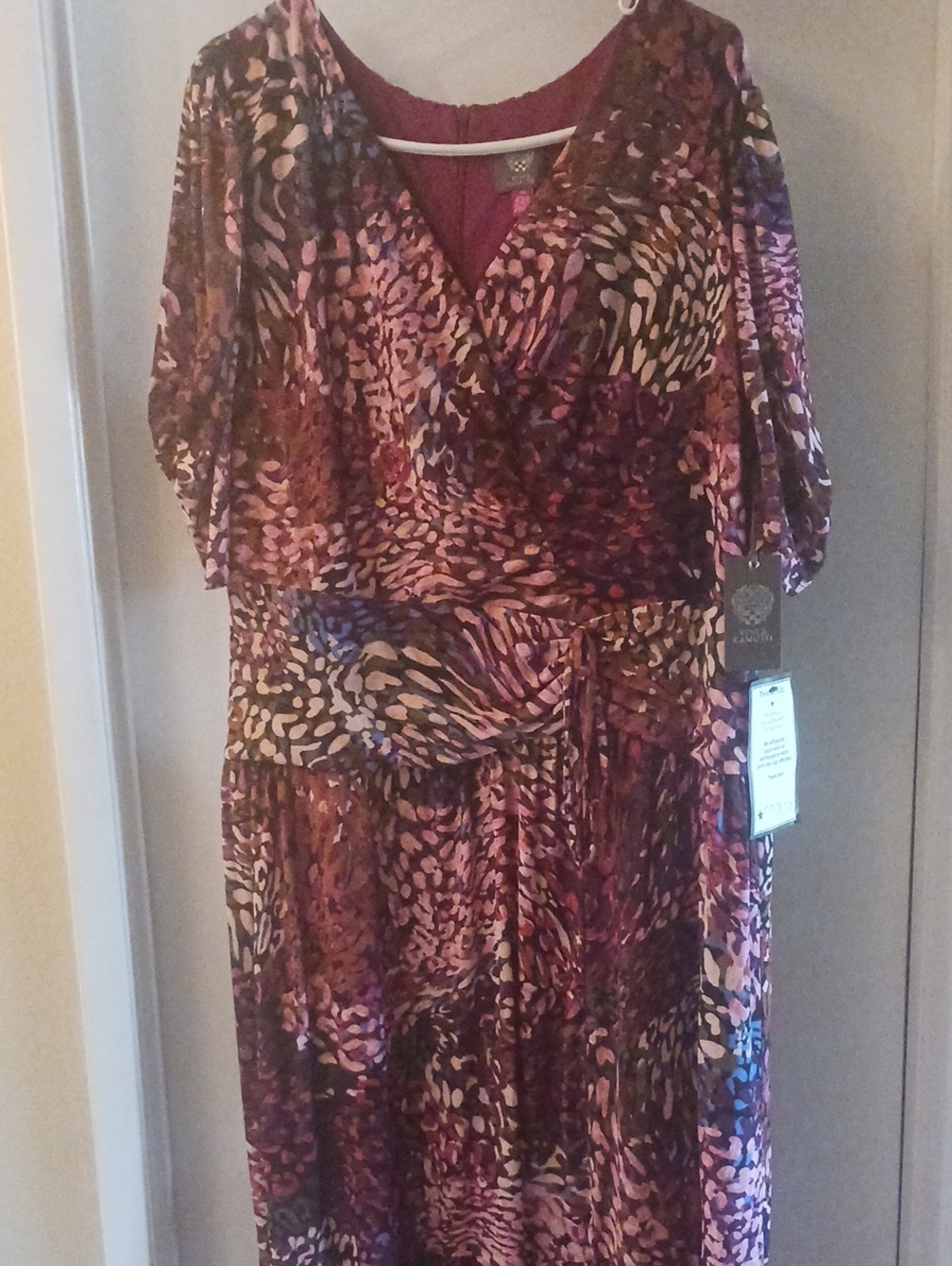 Vince Camuto Purple and Pink Printed Maxi Dress